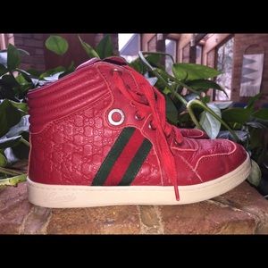 Gucci kids hightop sneakers EU 32 US 1 1/2 Red